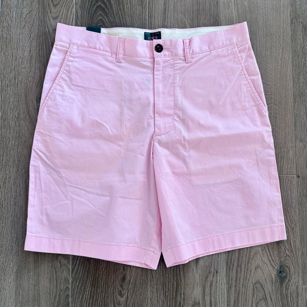 J.Crew Stretch Cotton Twill Shorts Portsider Preppy Pink Sz 31 9 Inch Inseam NEW